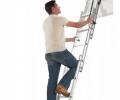 Abru Werner Loft Ladder Blue Seal Aluminium 3 Section Easy Stow 76013